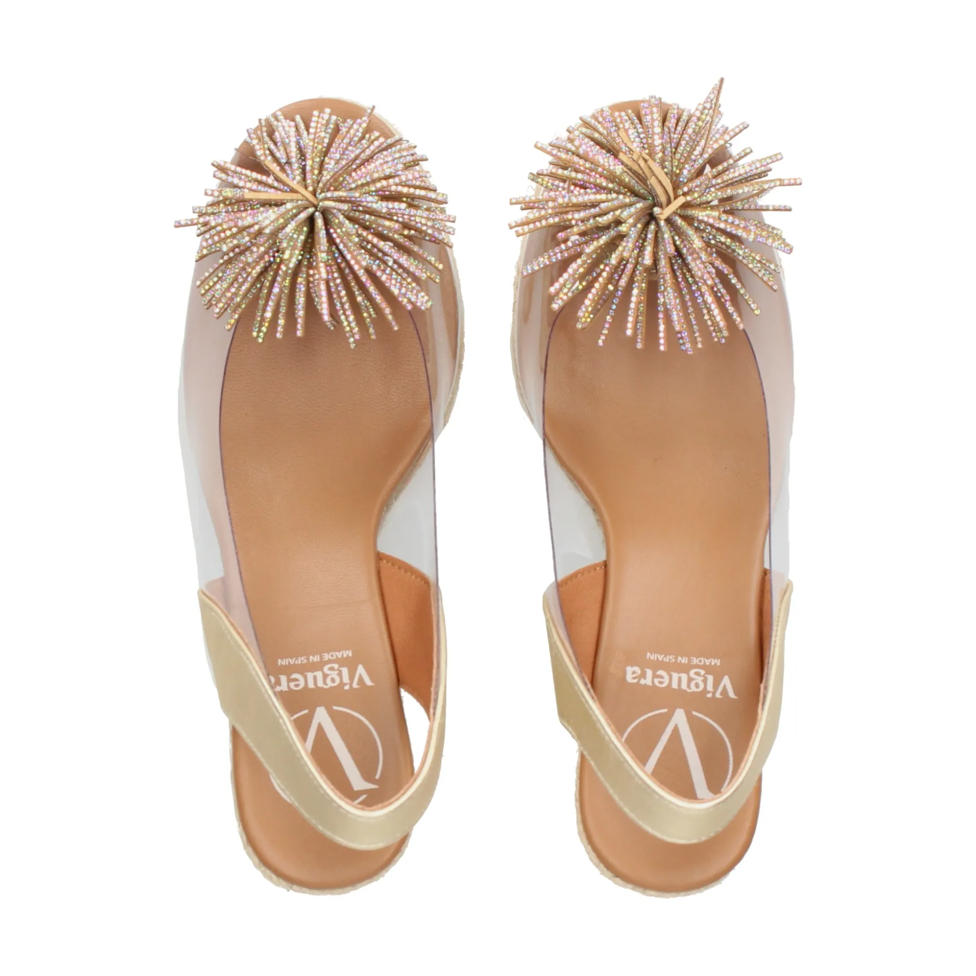 VIGUERA Zapatos cuña 0297 PLATINO