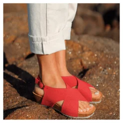 ZOURI Sandalias cuña de Mujer MERMAID SCARLET